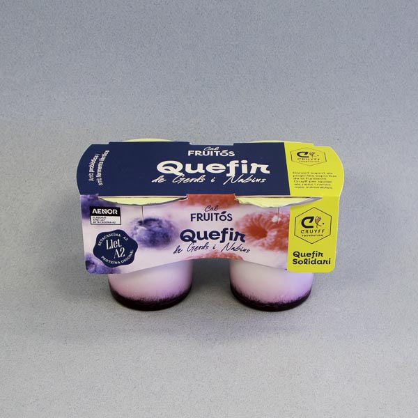 Kéfir Solidario Cremoso de Frambuesa y Arándanos Leche A2 2x125 g Cal Fruitós