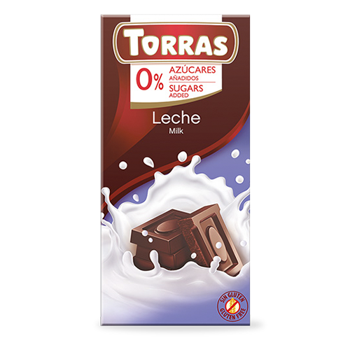 Chocolate con Leche s/azúcares 75g Torras