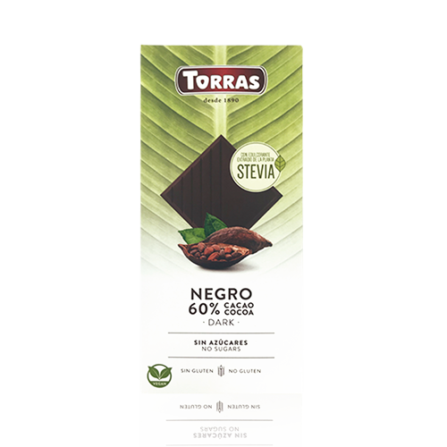 Chocolate Stevia Negro (100 g) Torras