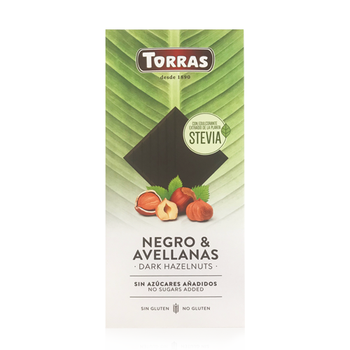 Chocolate Negro Avellana Stevia (125 g) Torras