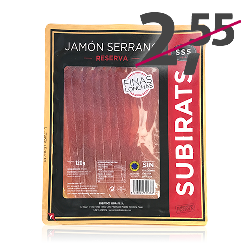 Jamón Serrano Cortado (120 g) Subirats 