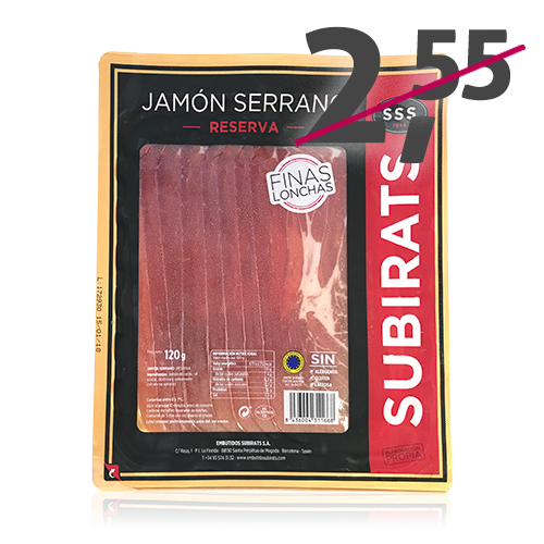 Jamón Serrano Cortado (120 g) Subirats