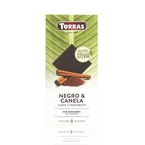 Chocolate Stevia Negra con Canela (125 g) Torras 