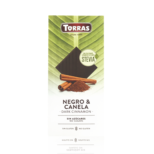 Chocolate Stevia Negra con Canela (125 g) Torras