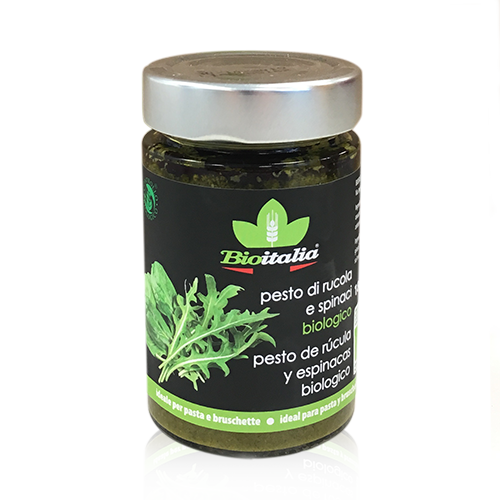 Salsa Pesto Bio con Rúcula y Espinacas (180 g) Bioitalia