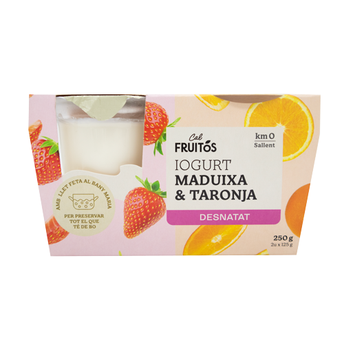 Yogur Desnatado Fresa y Naranja (2x125 g) Cal Fruitós