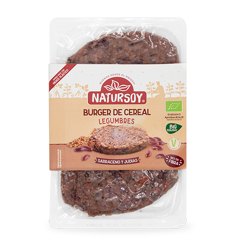 Hamburgesa Verduras, Judía Roja y Almendras Bio (2x100 g) Natursoy