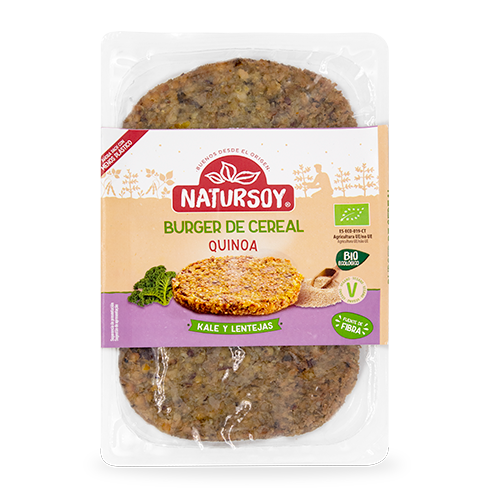 Hamburguesa de Kale, Lentejas, Pasas y Almendras (2x100 g) Natursoy