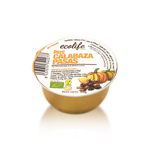 Paté de Calabaza y Pasas Bio (50 g) Ecolife 