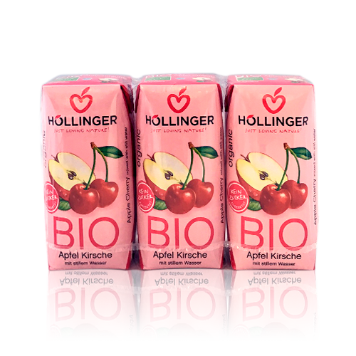 Zumo de Manzana y Cereza Bio (3x200 ml) Hollinger