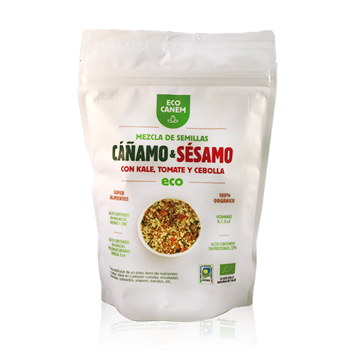 Semillas Cáñamo y Sésamo con Kale, Tomate y Cebolla (200 g) EcoCanem