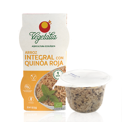 Arroz Integral y Quinoa Roja Vaso (2x125 g) Vegetalia