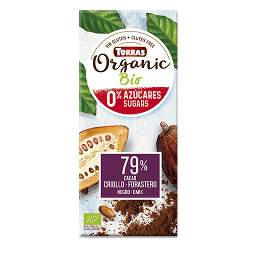 Chocolate Orgánico 79% Criollo forastero (100 g) Torras