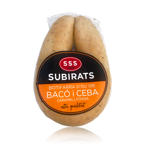 Butifarra de huevo con cebolla caramelizada y bacon (245 g) Subirats