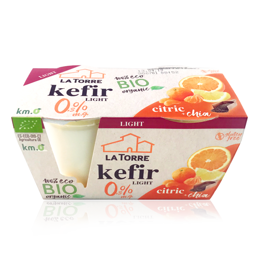 Kéfir Cremoso Desnatado BIO Cítrico con Chía (2x125 g) La Torre