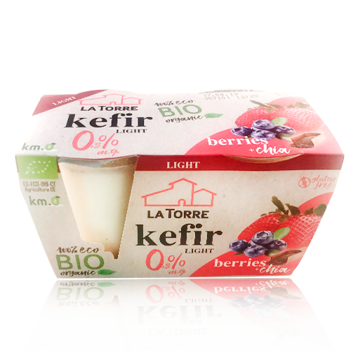 Kéfir Cremoso Desnatado BIO Berries con Chía (2x125 g) La Torre