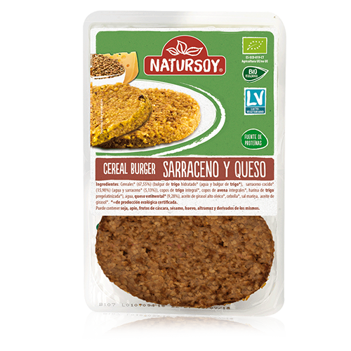 Hamburguesa de Trigo Sarraceno, Bulgur y Emmental Bio (2x100 g) Natursoy