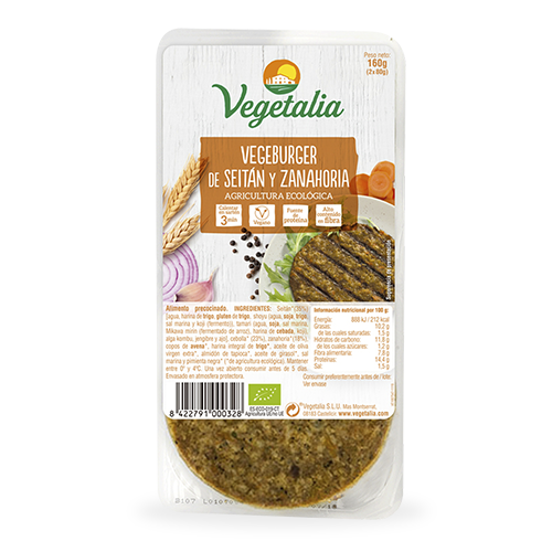 Vegeburguer Seitán y Zanahoria Bio (160 g) Vegetalia