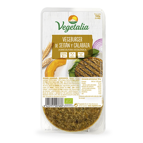 Vegeburguer Seitán y Calabaza Bio (160 g) Vegetalia