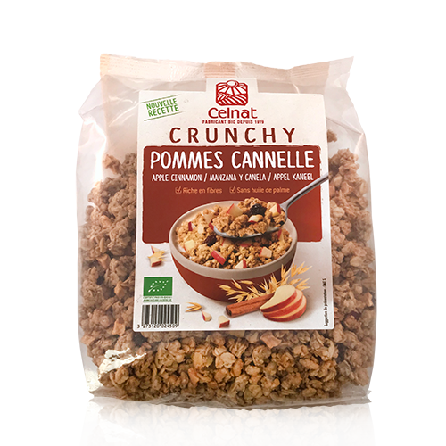 Crunxy Manzana y Canela Bio (500 g) Celnat