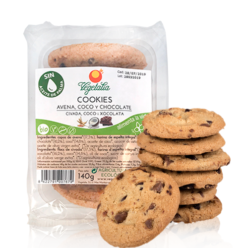 Cookies de Avena, Coco y Chocolate Bio (140g) Vegetalia