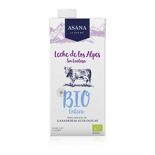 Leche de los Alpes Entera sin Lactosa Bio (1 l) Asana