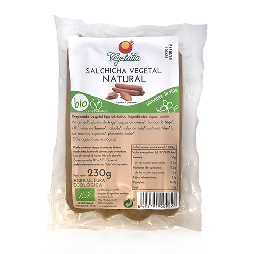 Salchicha Vegetal Natural Bio (230 g) Vegetalia