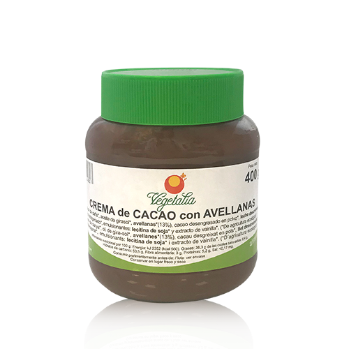 Crema de Cacao con Avellanas Bio (400 g) Vegetalia