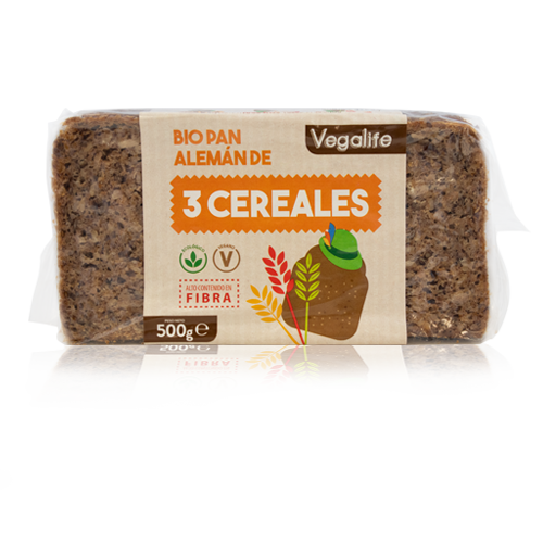 Pan Aleman 3 cereales (500 g) Vegalife