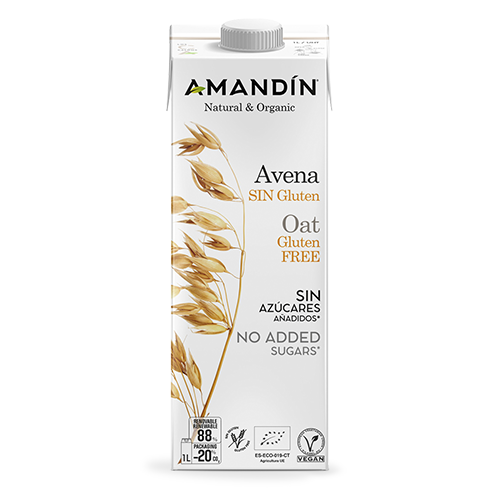 Bebida de Avena Sin Gluten Bio (1 L) Amandin