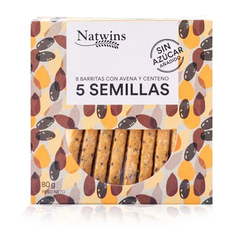 Barrita de Avena 5 Semillas (80 g) Natwins