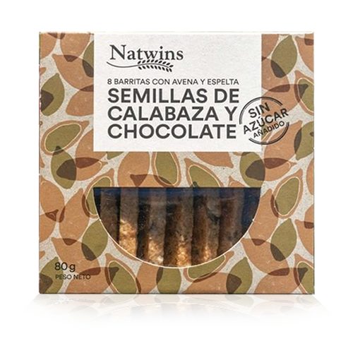 Barrita de Avena con Semillas de Calabaza y Chocolate (80 g) Natwins