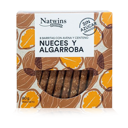 Barrita de Avena con Nueces y Algarroba (80 g) Natwins