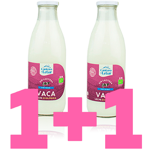 1+1 Leche de Vaca Entera Sin Lactosa Bio (1L) Cantero de Letur