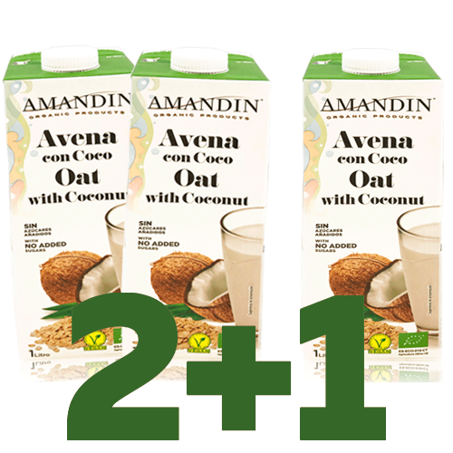2+1 Bebida de Avena con Coco Bio (1 l) Amandin