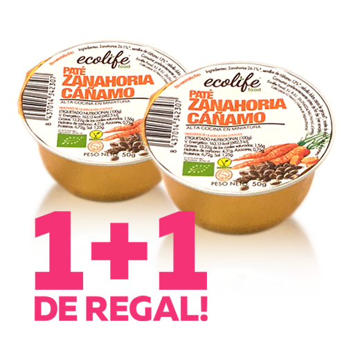 1+1 de REGALO Paté de Zanahoria i Cáñamo Bio (50 g) Ecolife