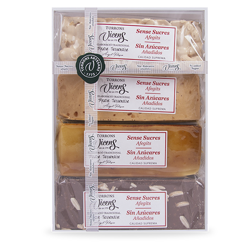 Estuche 4 Turrones (4x80 g) Vicens Sin Azúcares