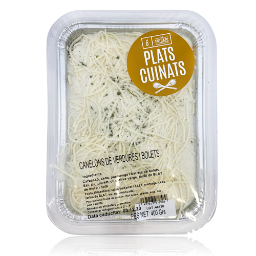 Canelones de Verdures y Setas (6 u) Cal Fruitós