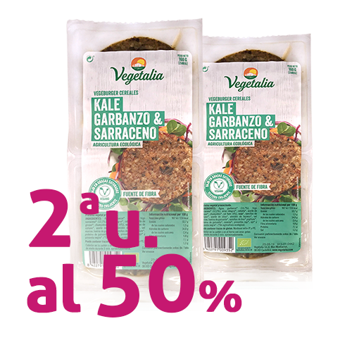 Pack 2 u.  Vegeburguer Garbanzo y Kale Bio (160 g) Vegetalia