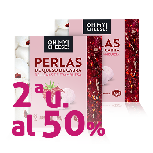 Pack 2 u. Perlas de Queso de Cabra rellenas de Frambuesas (90 g) Oh My Cheese