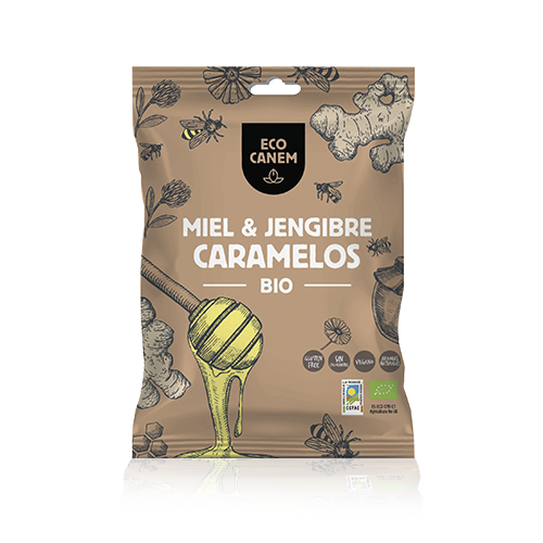 Caramelos Miel y Jengibre Bio 75g Ecocanem