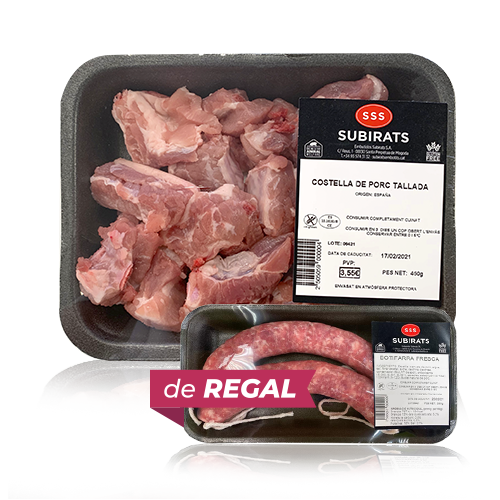 Costilla a Tacos de Cerdo (450g) Subirats + de Regalo Butifarras de Cerdo (350g) Subirats