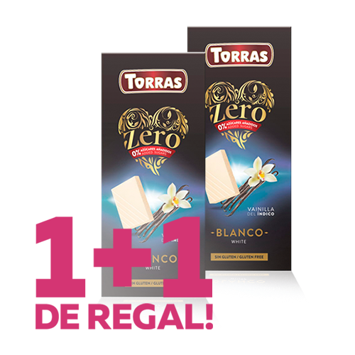 1+1 de Regalo Chocolate Zero Blanco con Vainilla 100g Torras