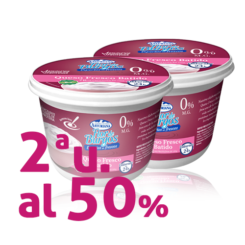 Pack 2u. Queso Batido 0% (450 g) Flor de Burgos Asturiana