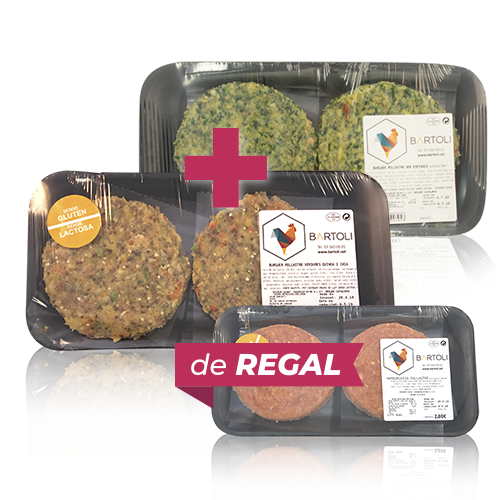 Pack Hamburguesas Pollo Bartolí (Espinacas, Verduras-quinoa-chía de Regalo Hamburguesa tradicional)