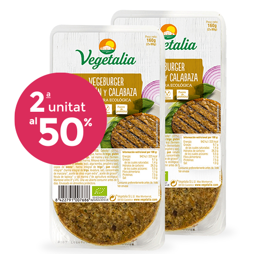 Pack 2u. Vegeburguer Seitán y Calabaza Bio (160 g) Vegetalia