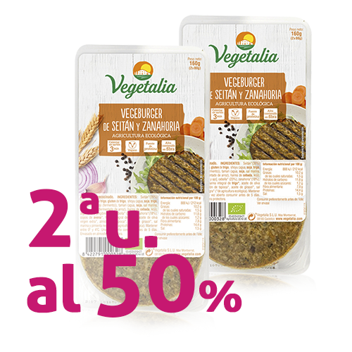 Pack 2u. Vegeburguer Seitán y Zanahoria Bio (160 g) Vegetalia