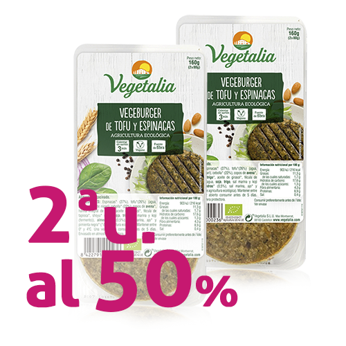 Pack 2u. Vegeburguer Tofu y Espinacas Bio (160 g) Vegetalia