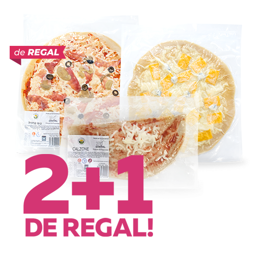 2+1 de Regalo Pizzas Borbonia