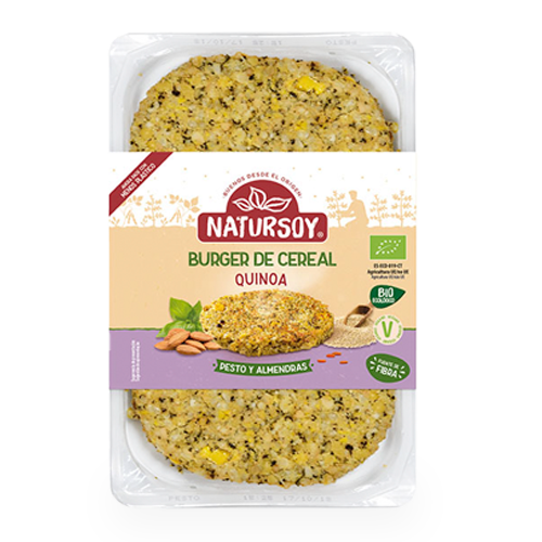 Hamburguesa de Quinoa, Pesto y Almendras Bio 2x80g Natursoy